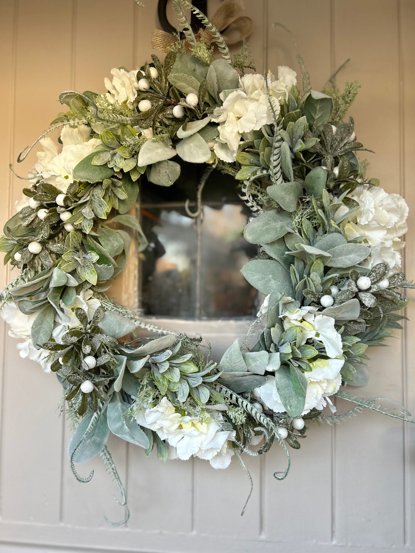 “ELLIE” lambs ear faux wreath