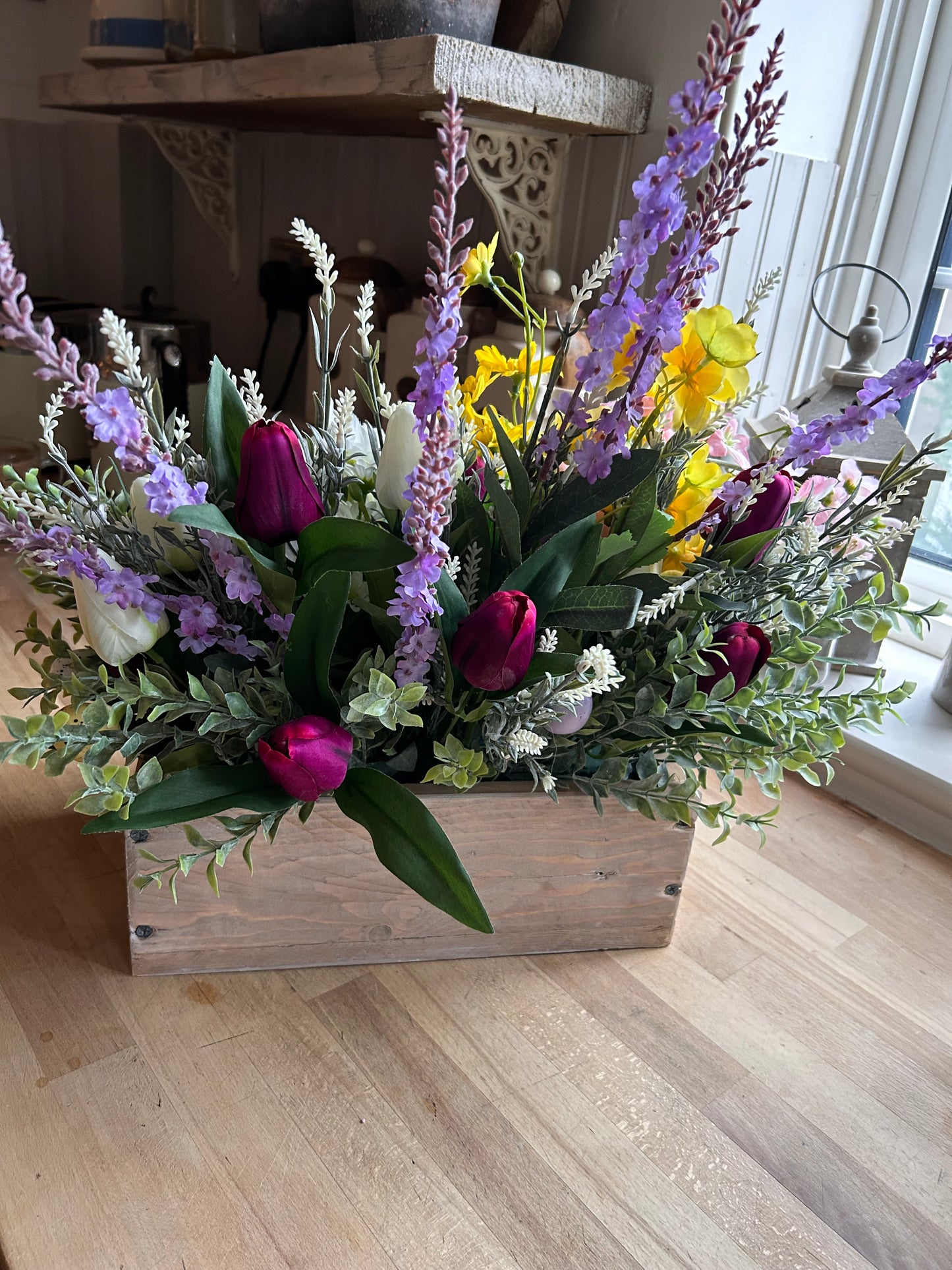 Spring rustic  (TROUGH FLOWER BOX) FREE P&