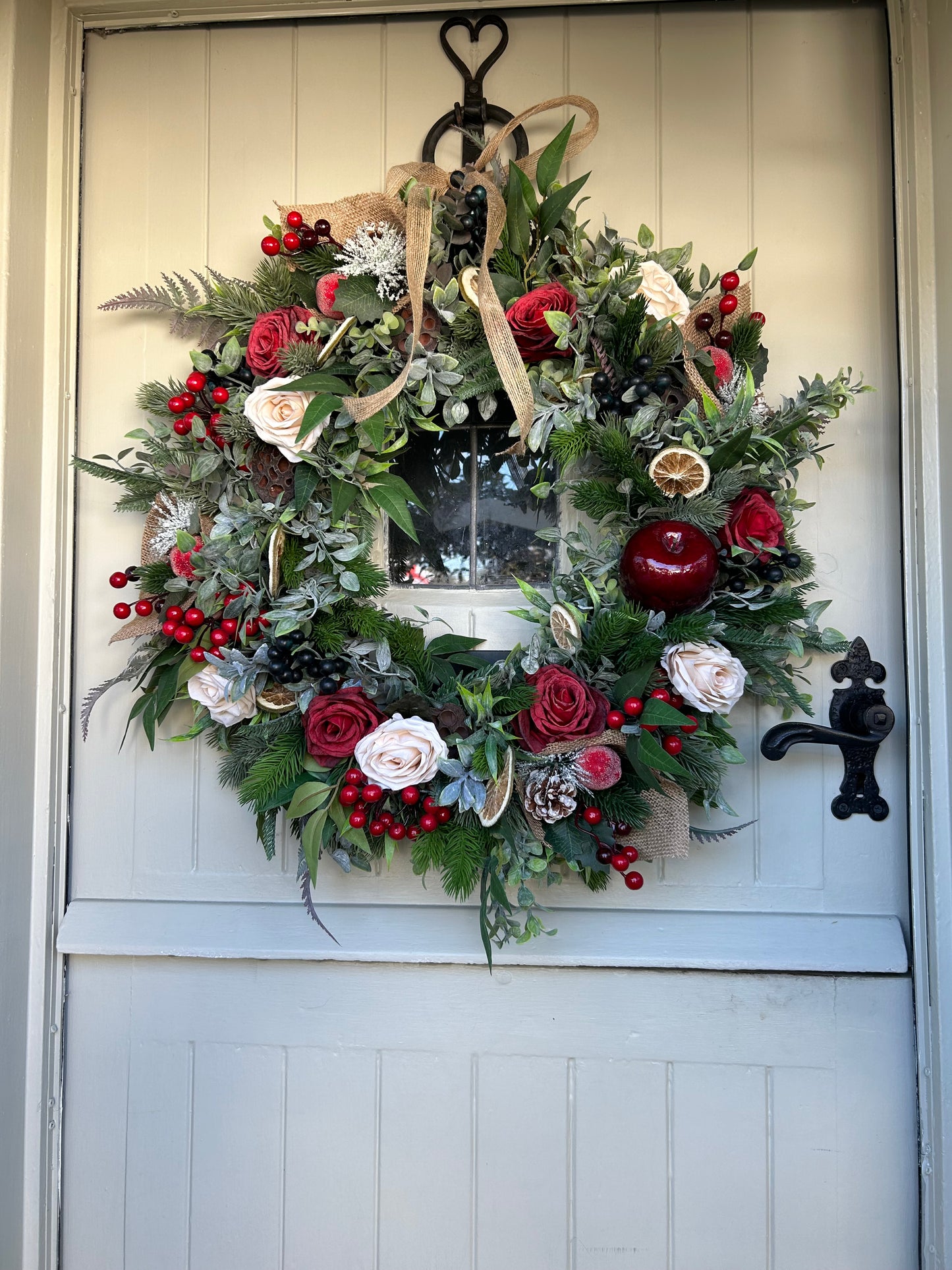 “LADY IN RED” Christmas wreath (FREE P&P)
