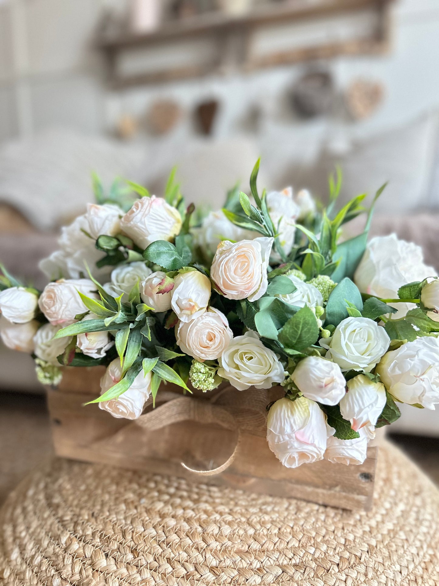 rustic dried rose (TROUGH FLOWER BOX) FREE P&P
