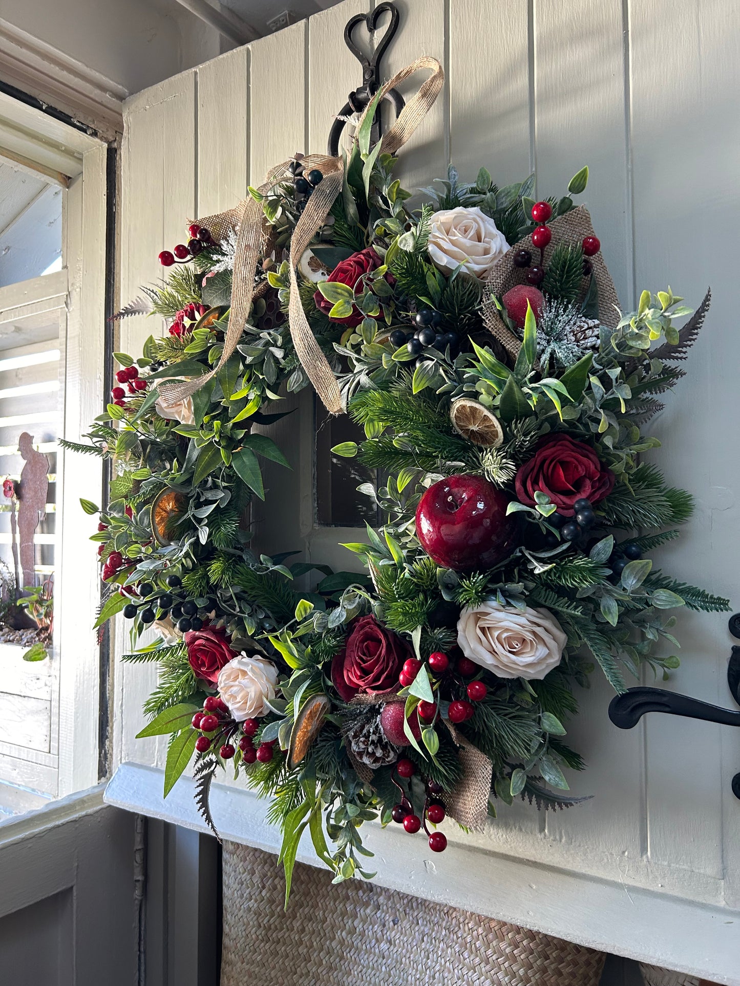 “LADY IN RED” Christmas wreath (FREE P&P)