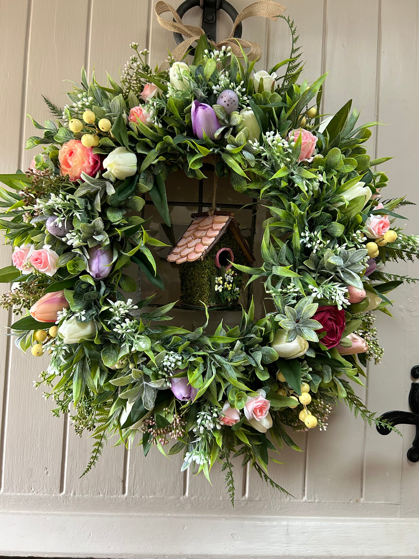 Bird house spring/ summer faux wreath (FREE P&P)