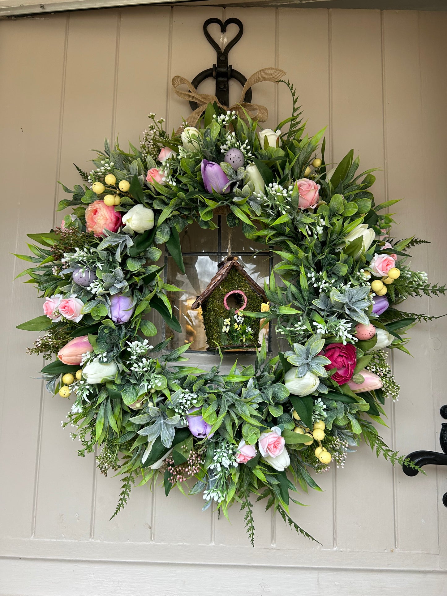 Bird house spring/ summer faux wreath (FREE P&P)