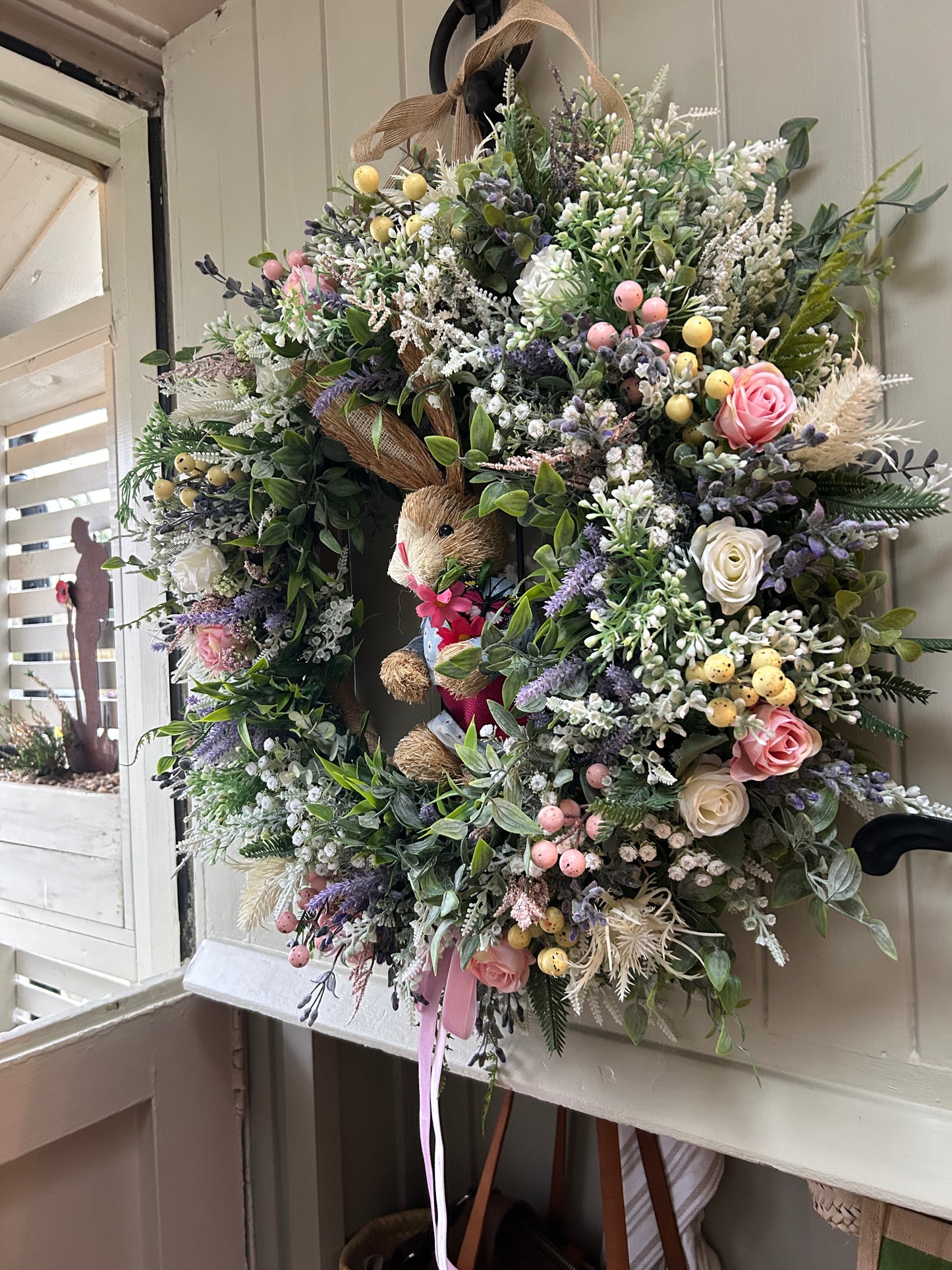 “BUNNY” natural faux wreath (FREE P&P (limited stock )