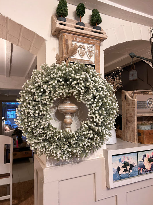 (MAISIE) gypsum full wreath (FREE P&P)