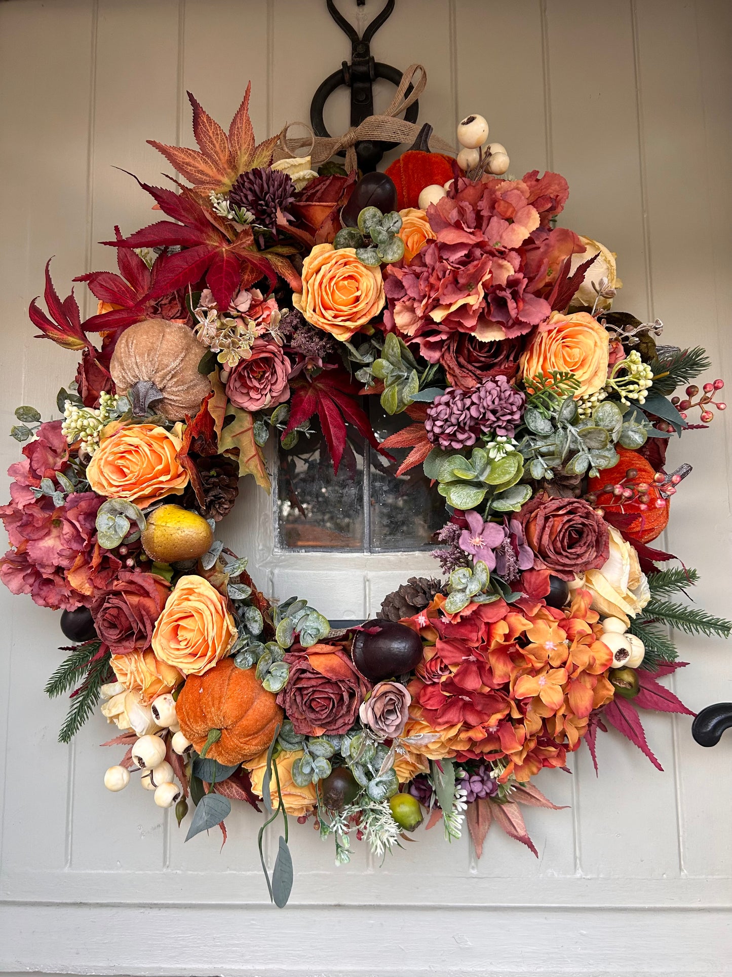 Autumn ready to post artificial wreath (FREE P&P)