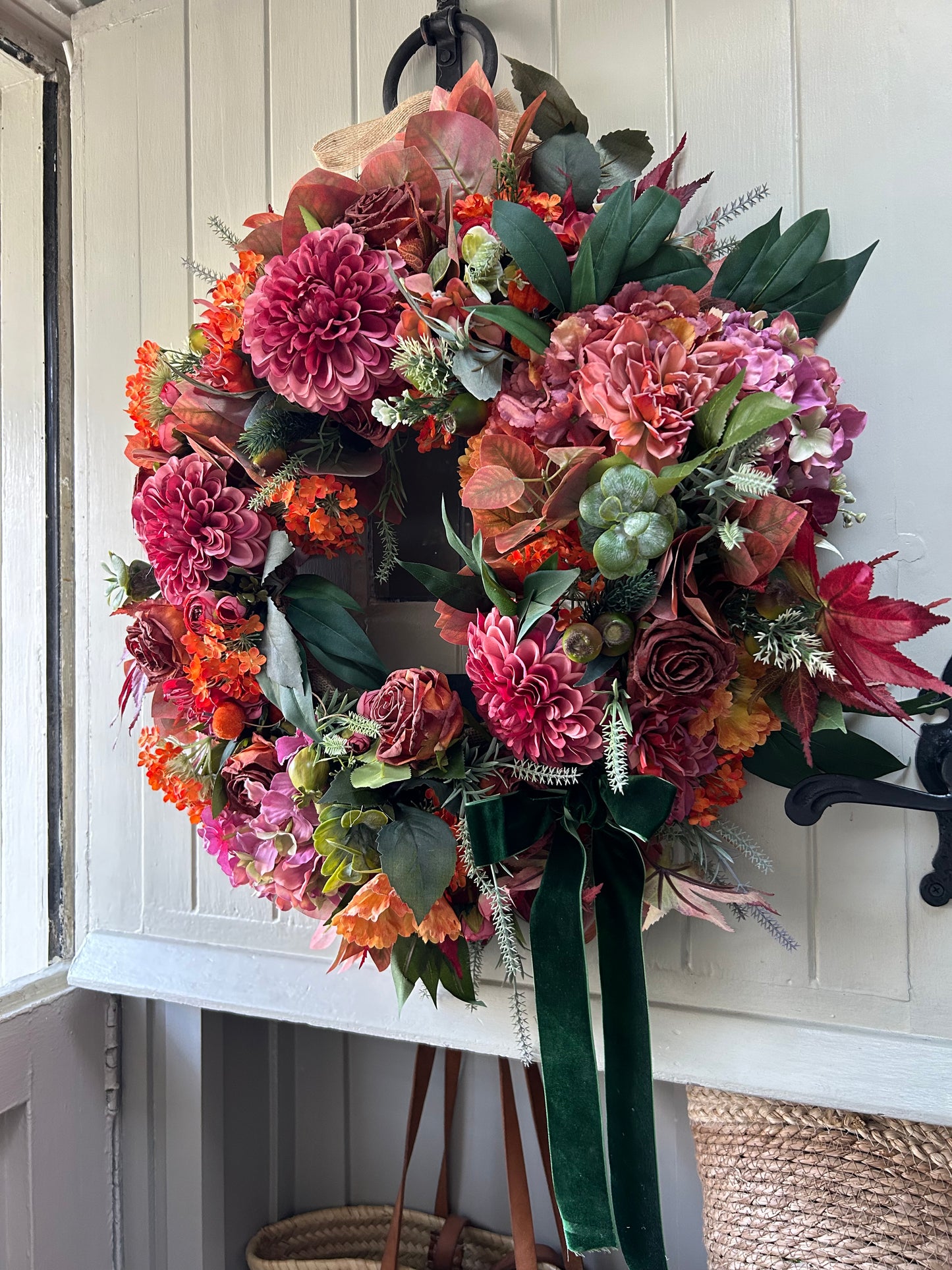 Autumn blush Winter artificial wreath (FREE P&P)