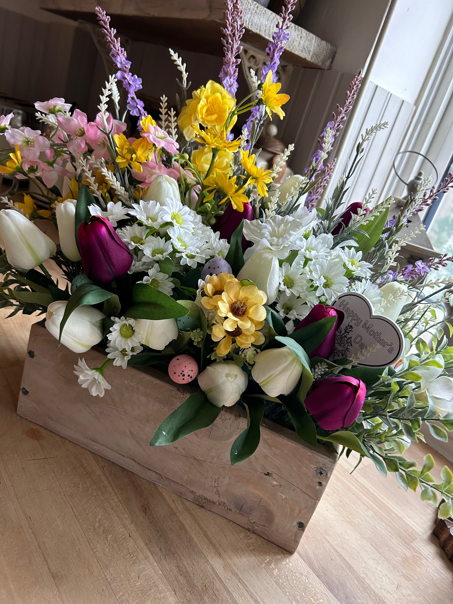 Spring rustic  (TROUGH FLOWER BOX) FREE P&