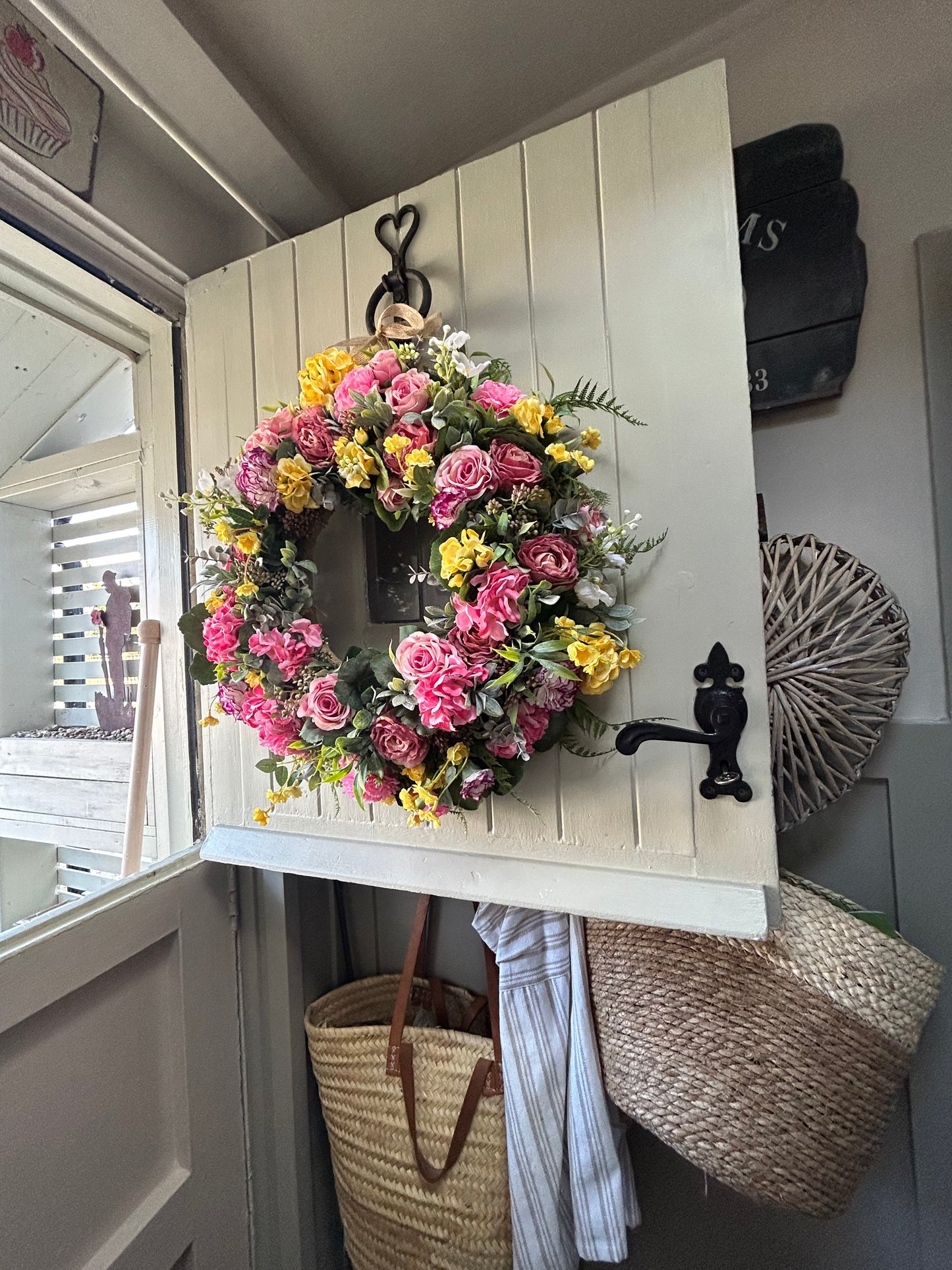 “GLADYS” summer faux wreath (FREE P&P