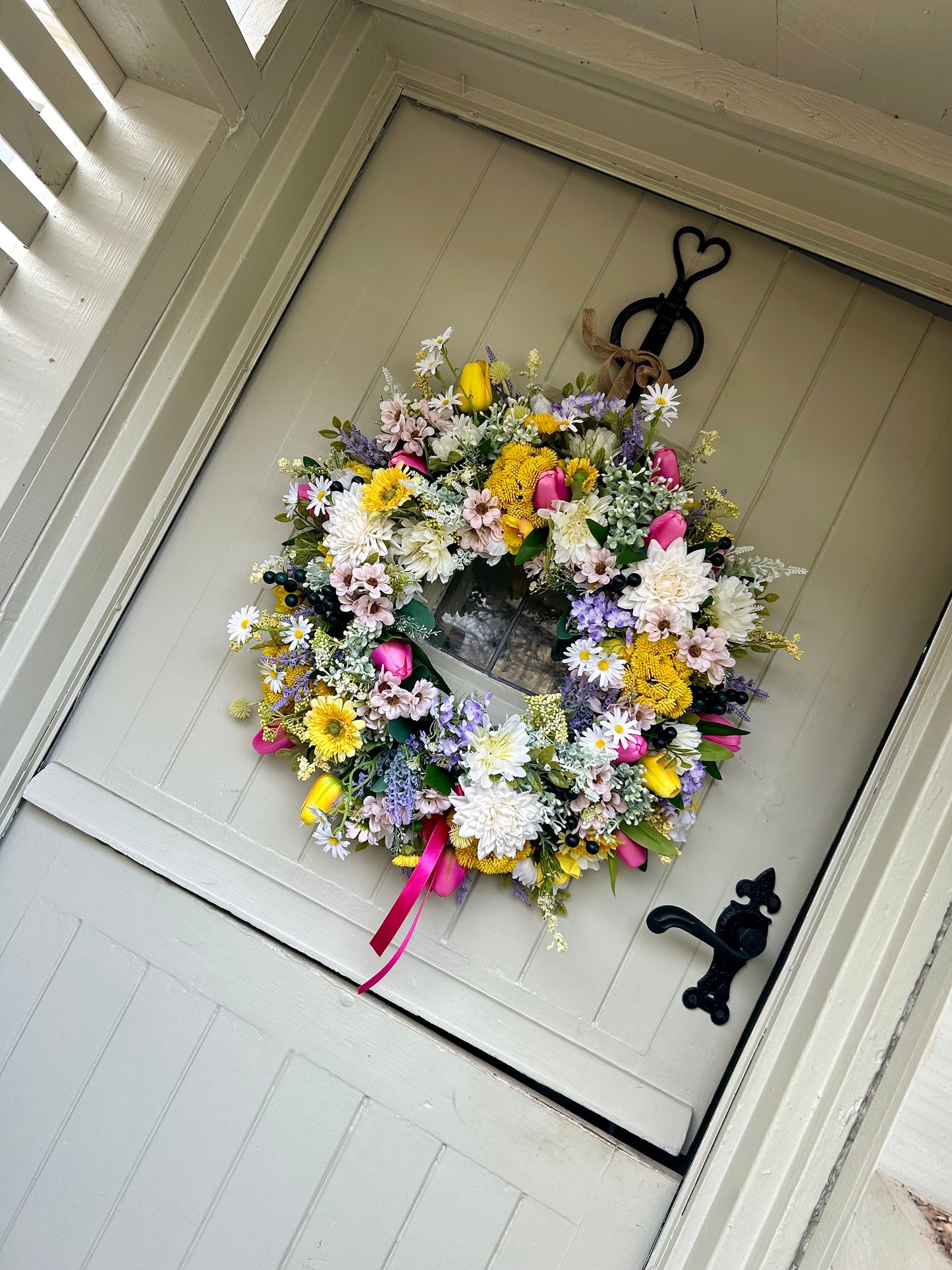 “TULIP BED” faux wreath (FREE P&P