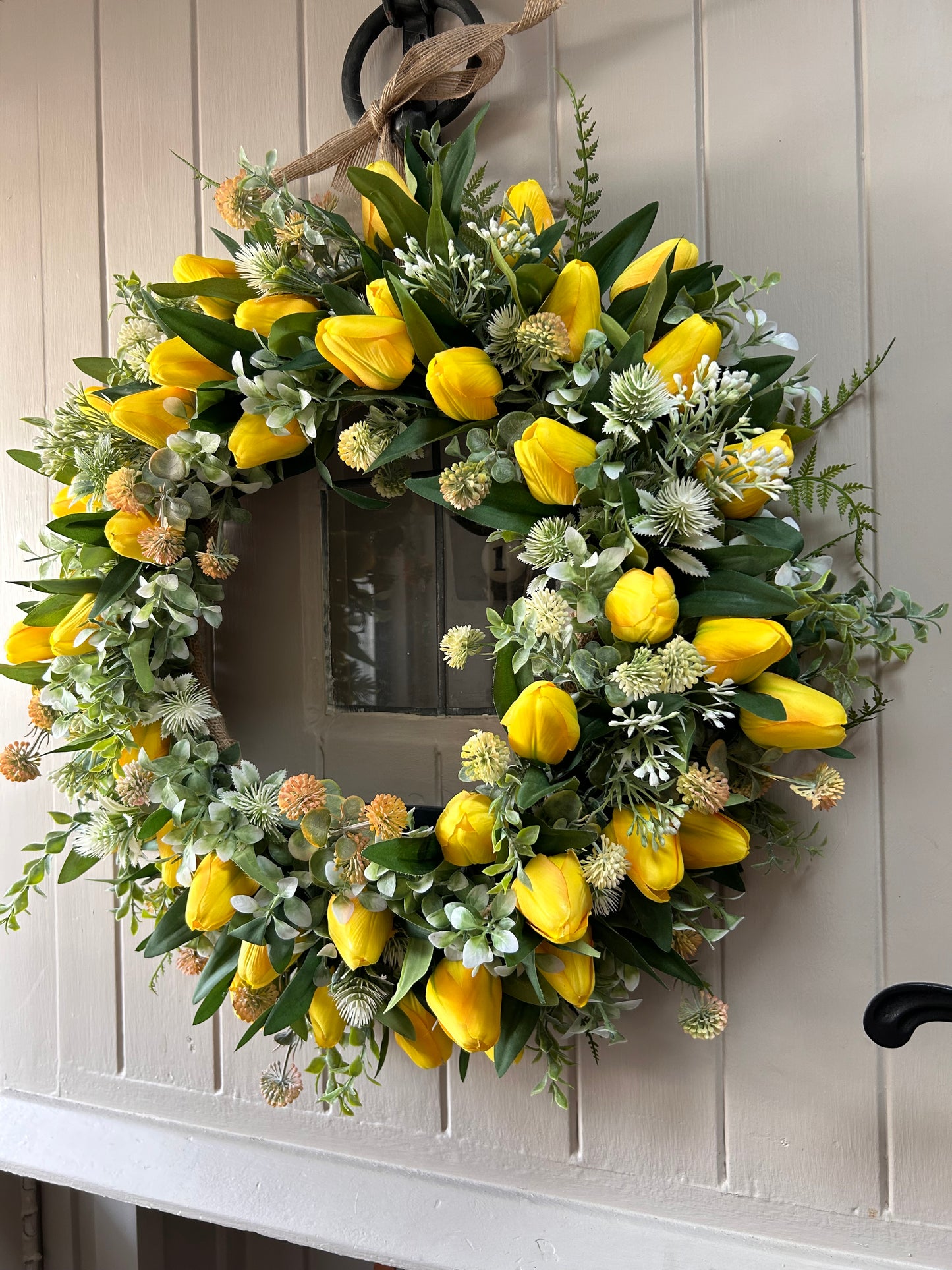 “JESSY” yellow tulip faux wreath (FREE P&P)