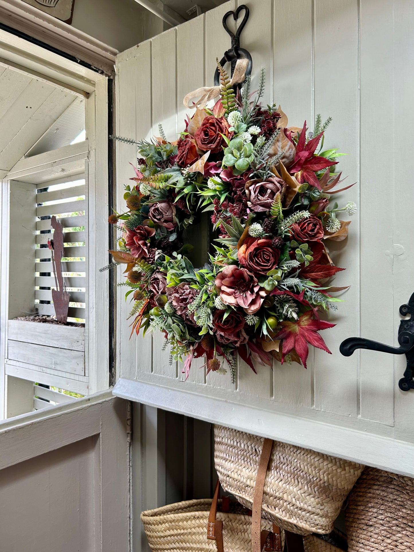 “LIZZIE” autumn artificial wreath (FREE P&P)
