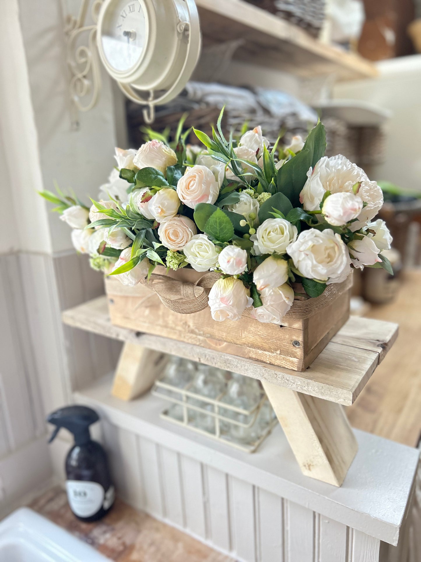 rustic dried rose (TROUGH FLOWER BOX) FREE P&P