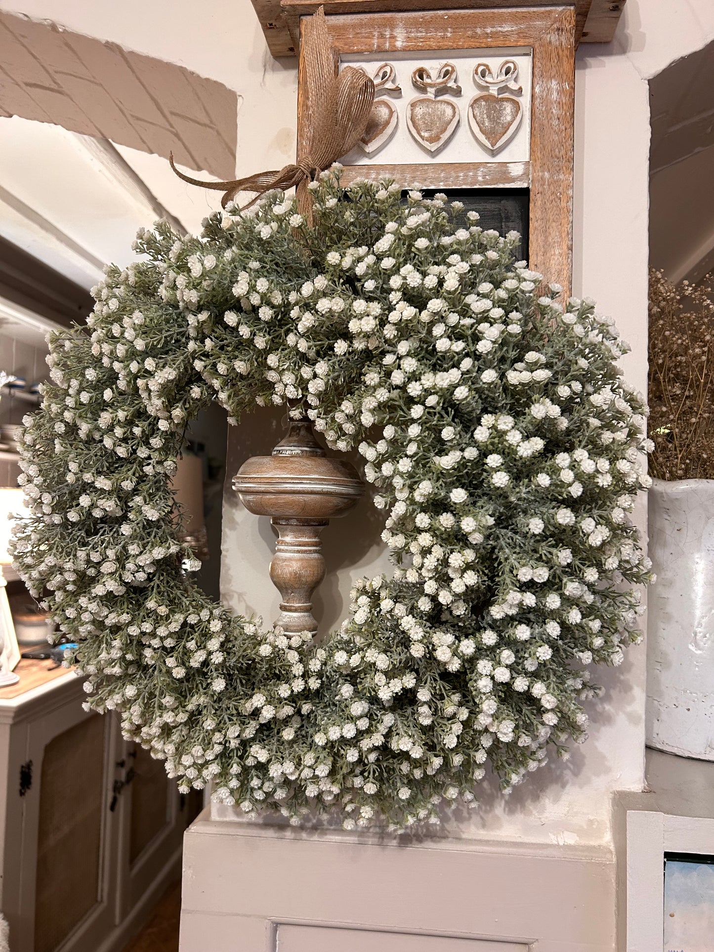 (MAISIE) gypsum full wreath (FREE P&P)