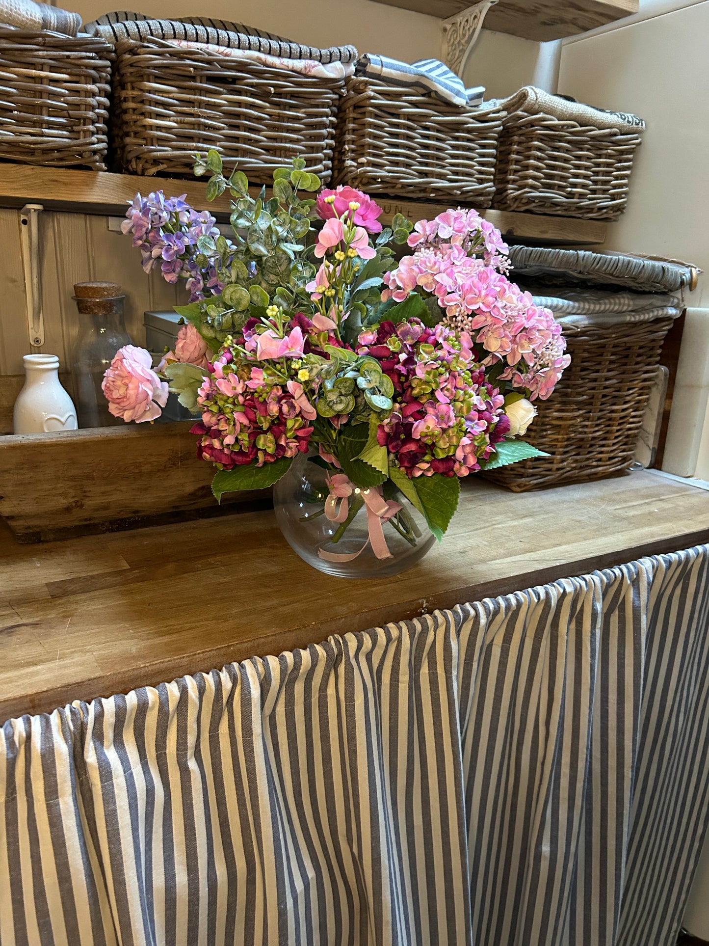 Spring summer bouquet with vase & free P&P