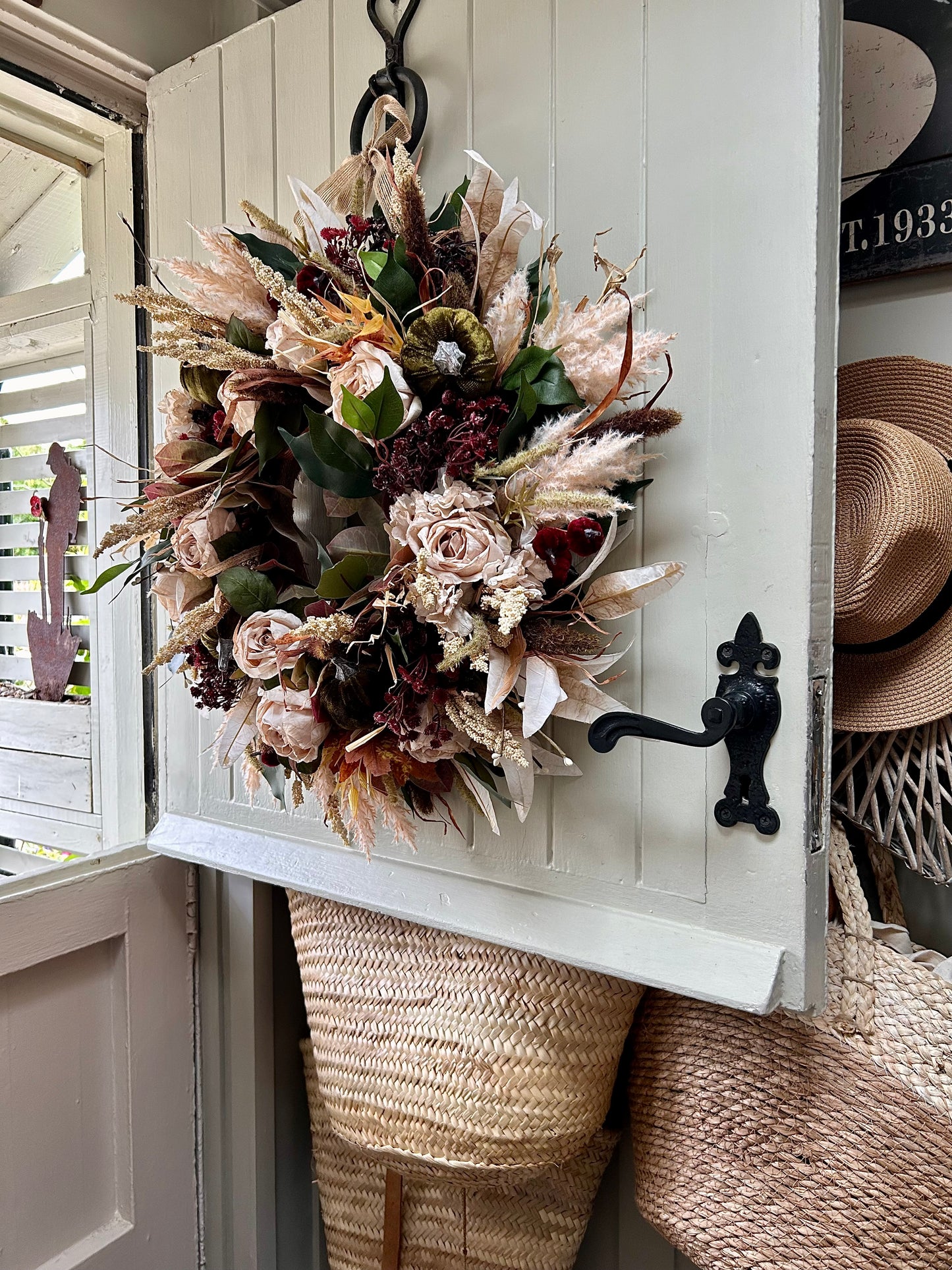 “CHERRY” autumn artificial wreath (FREE P&P)