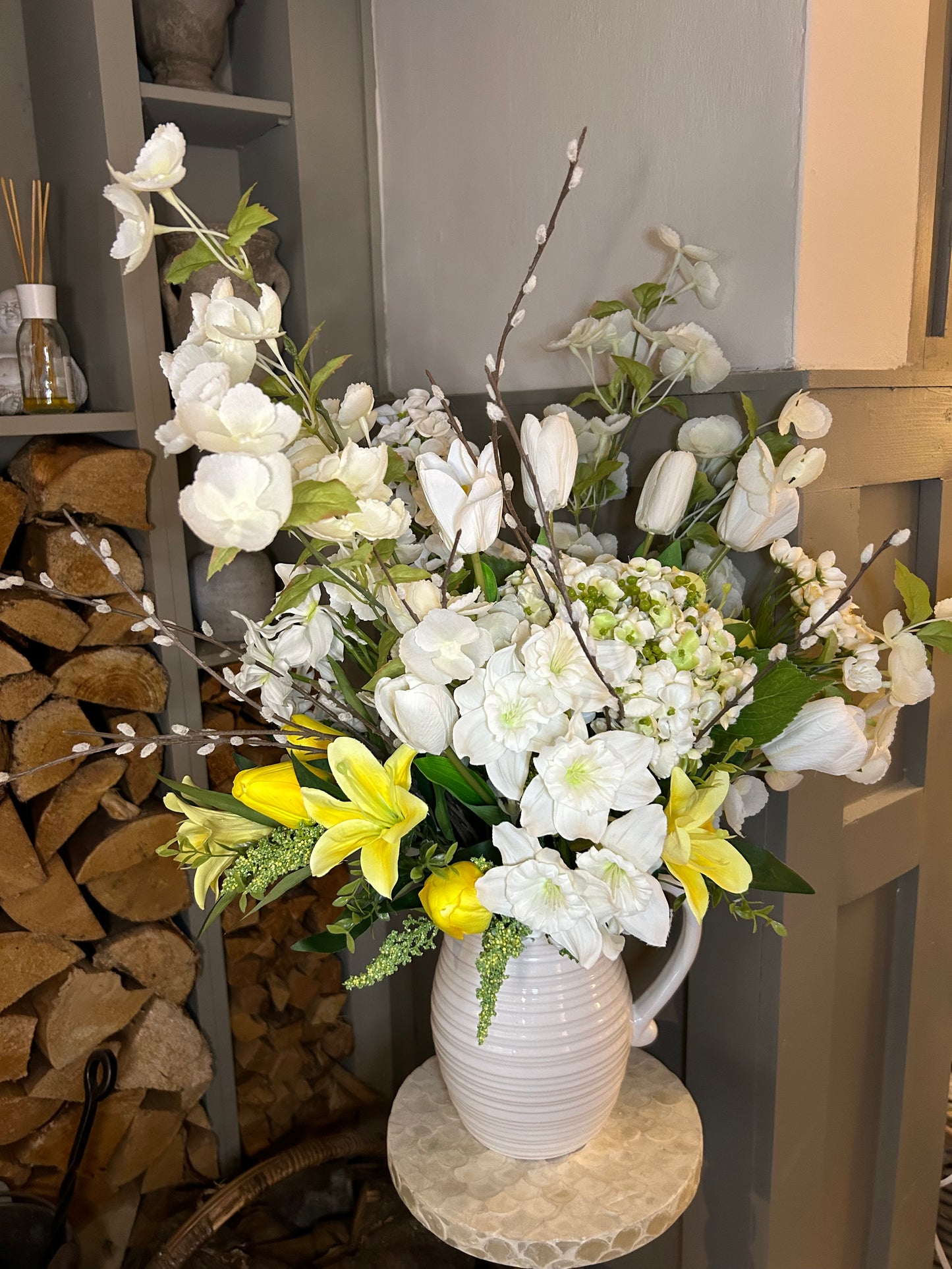 “PENNY” Spring summer bouquet with jug vase & free P&P