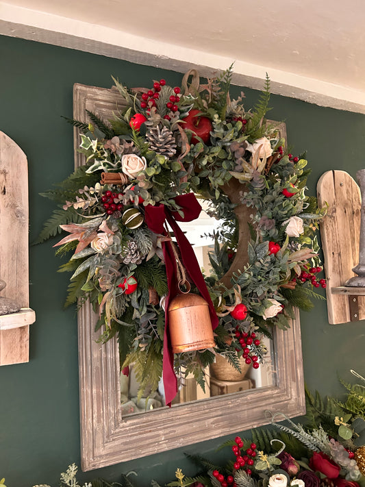 Large “JINGLE BELL” Christmas wreath (FREE P&P) low stock