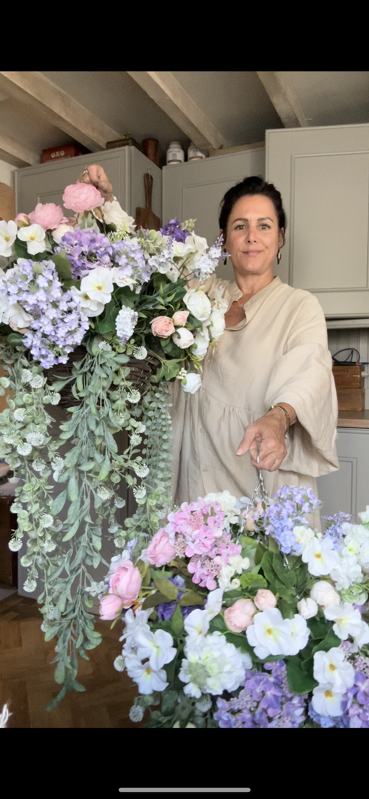 “FULL BLOOM ” Luxury artificial hanging basket (FREE P&P)