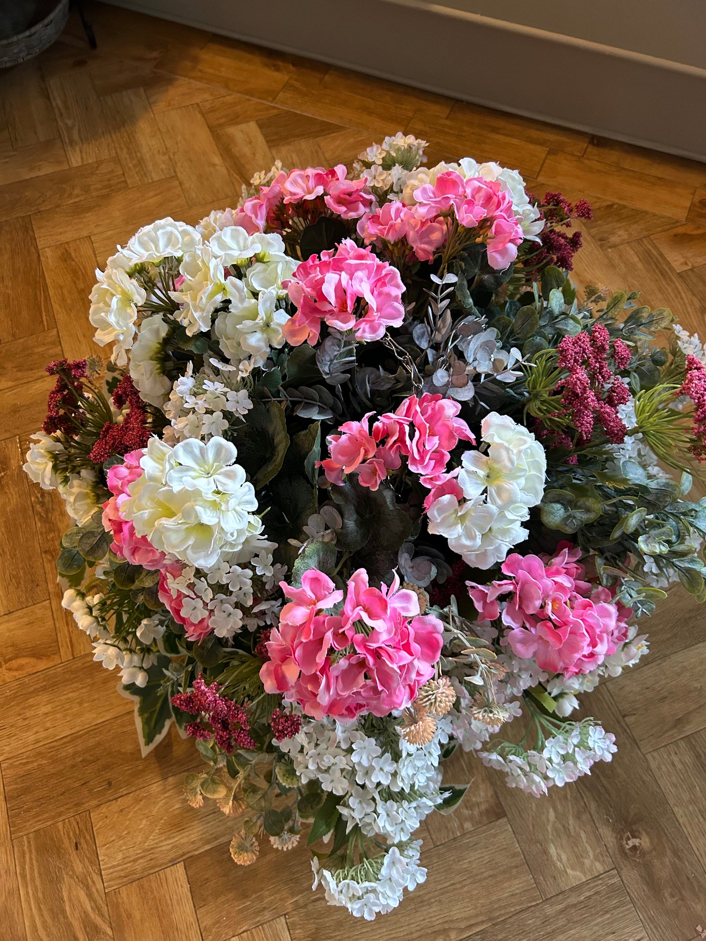 “ROSIE” Spring summer Luxury artificial hanging basket (FREE P