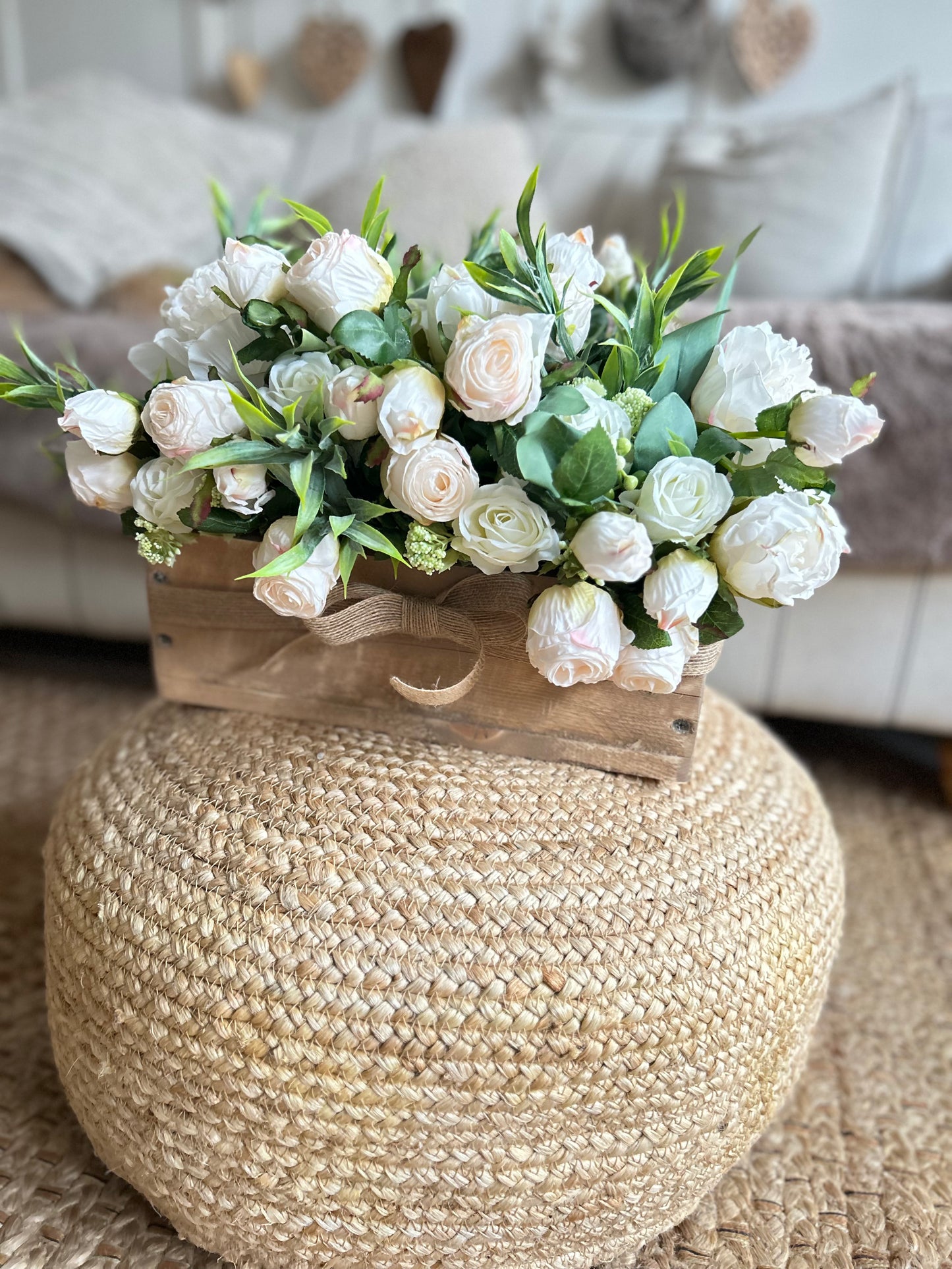 rustic dried rose (TROUGH FLOWER BOX) FREE P&P