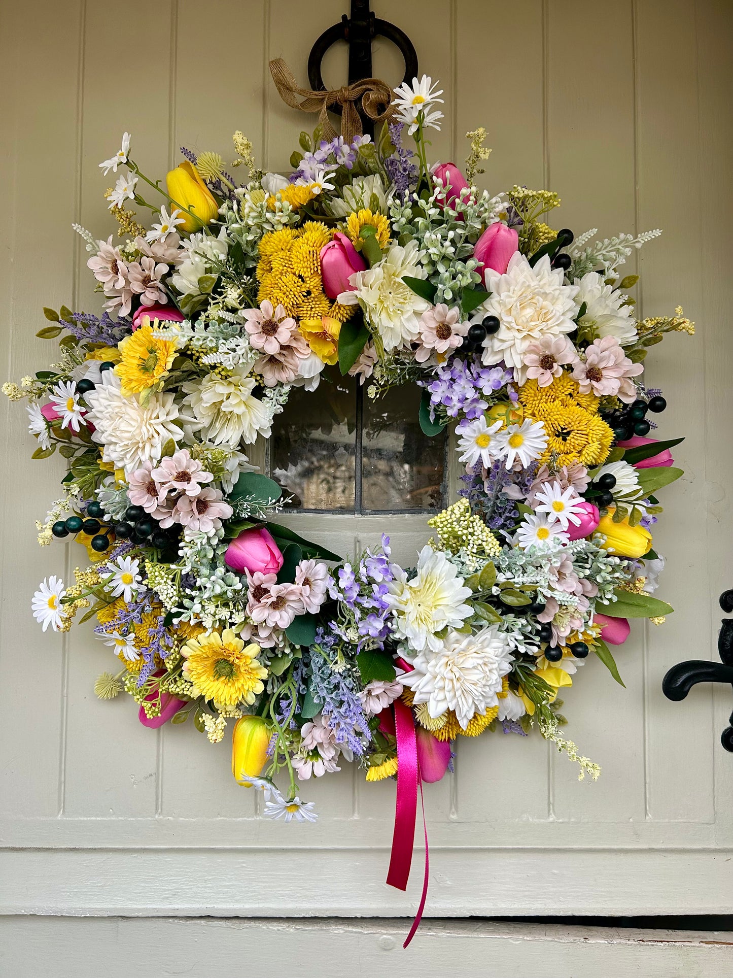 “TULIP BED” faux wreath (FREE P&P