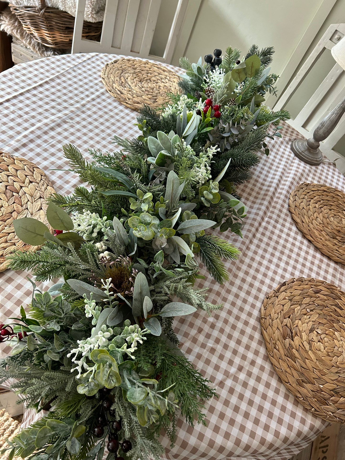 “FARMHOUSE RUSTIC” Christmas garland (FREE P&P)
