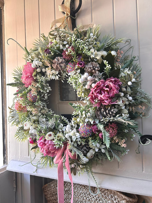 “HARMONY” winter and Christmas wreath (FREE P&P)