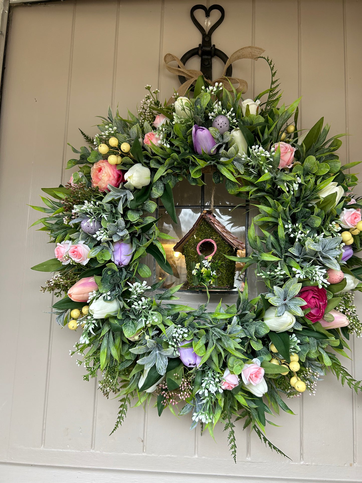 Bird house spring/ summer faux wreath (FREE P&P)