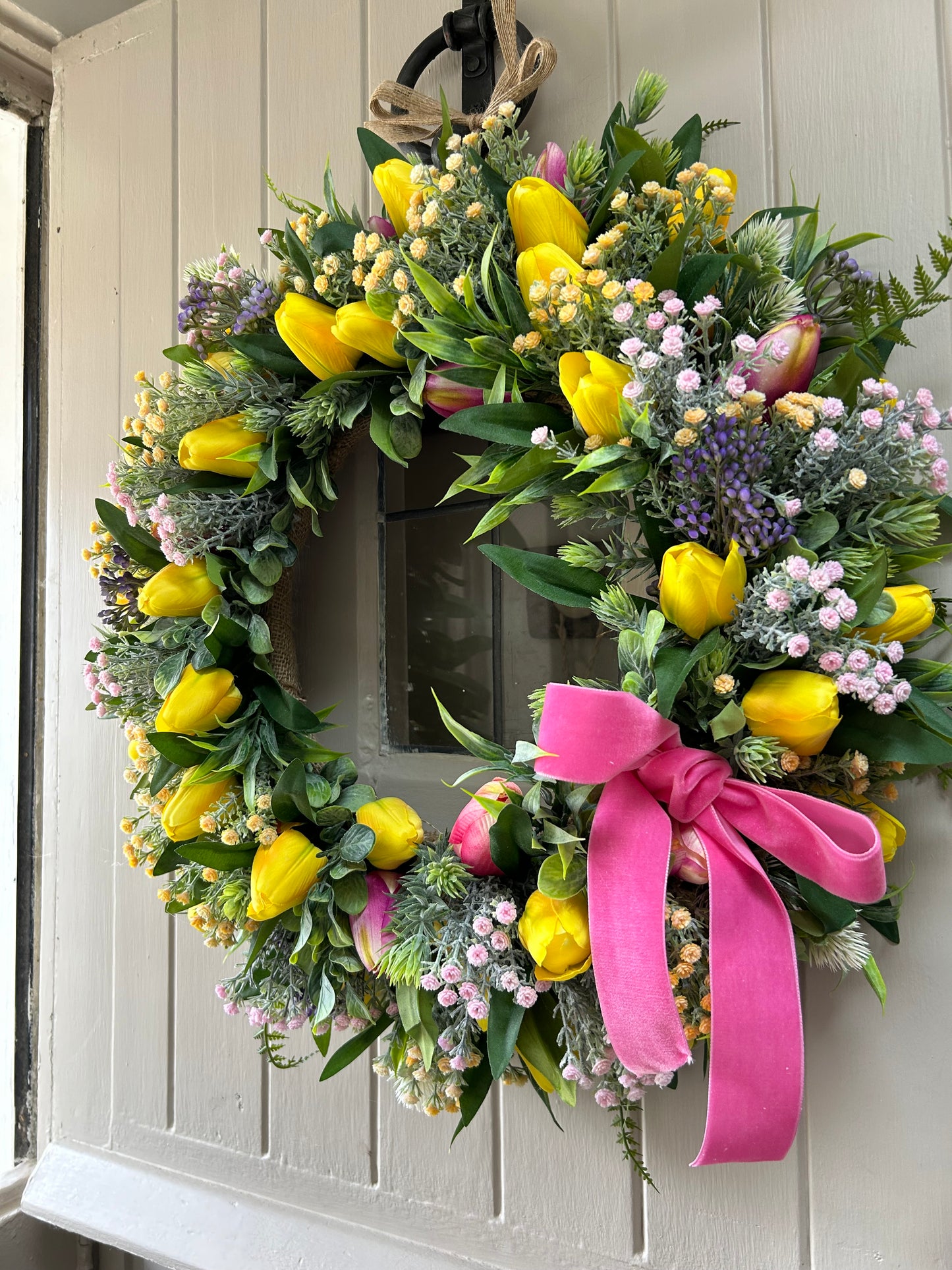 “SERENITY” tulip natural faux wreath (FREE P&P)