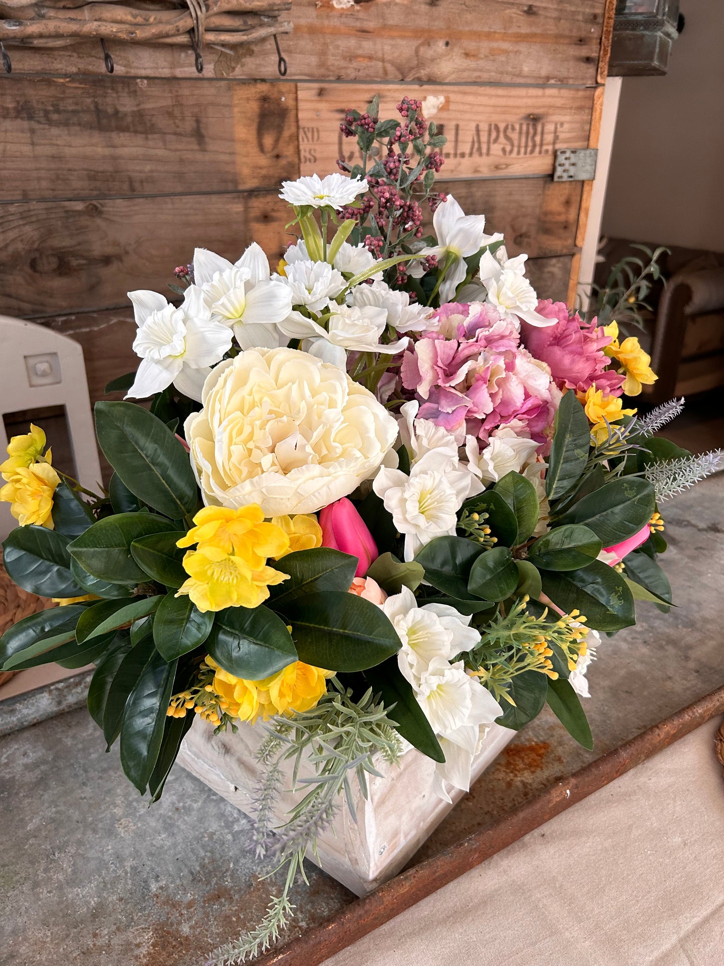 Spring rustic (TROUGH FLOWER BOX) FREE P&