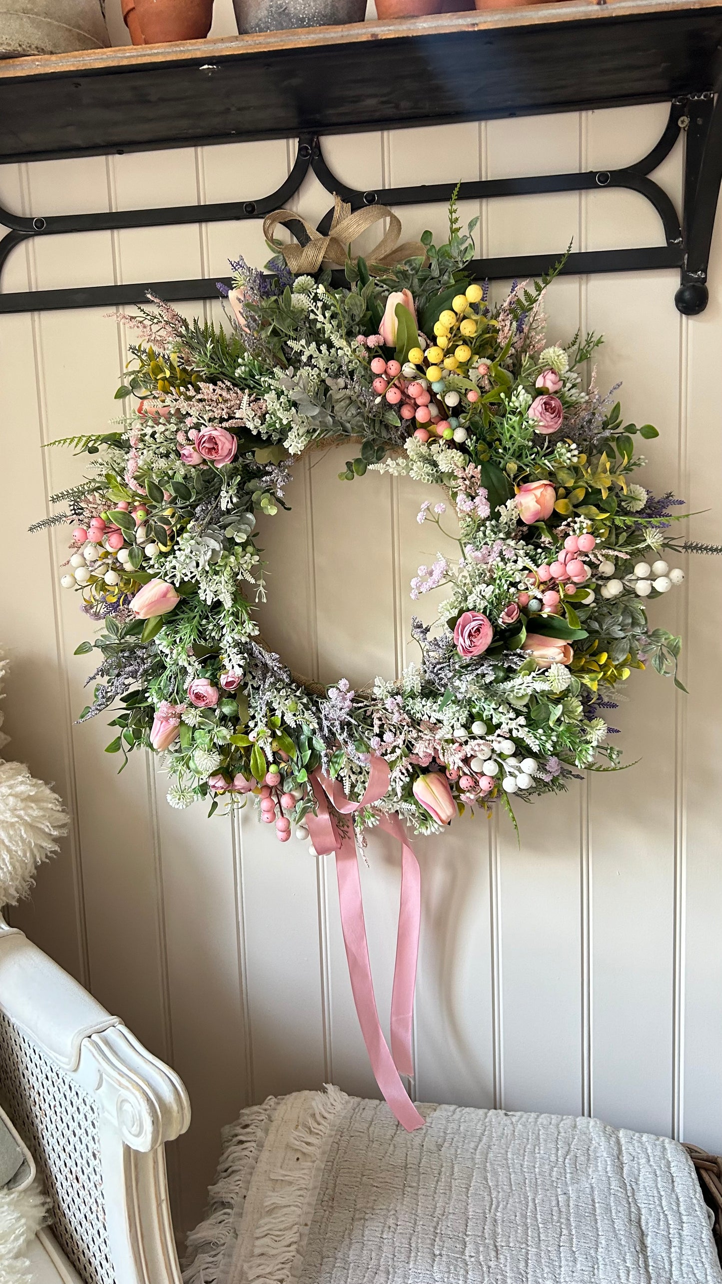 Spring surprise faux wreath (FREE P&P)