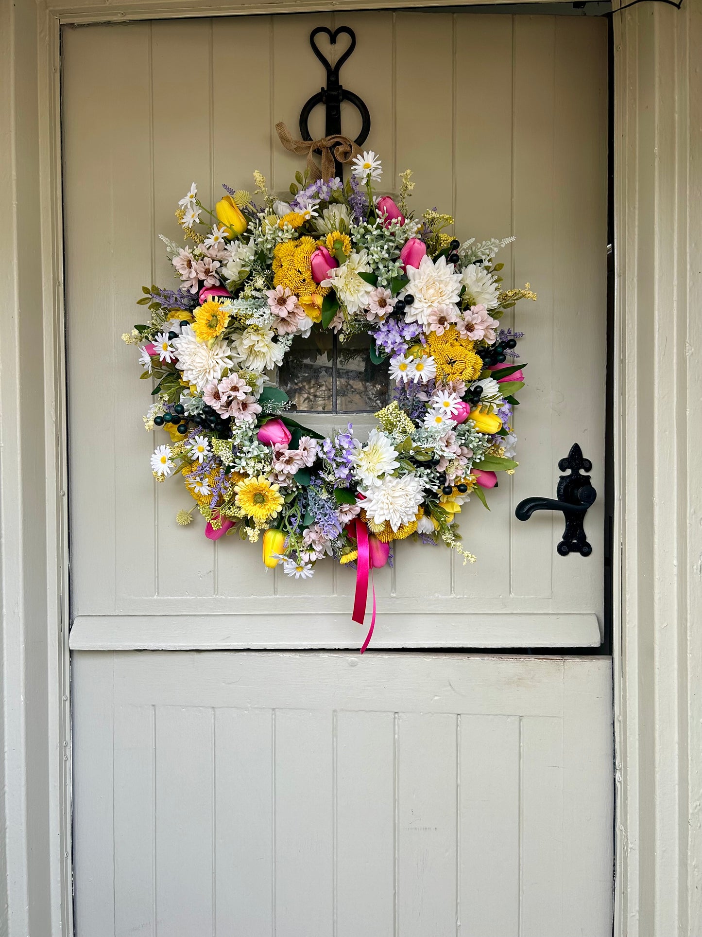 “TULIP BED” faux wreath (FREE P&P