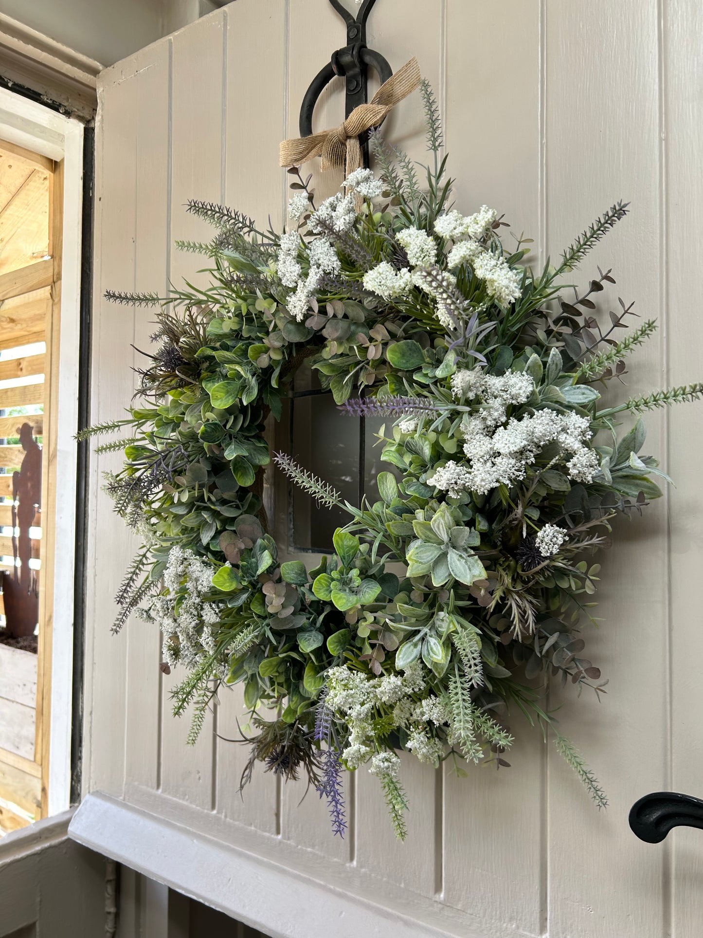 “COW PARSELY” meadow artificial wreath (FREE P&P)