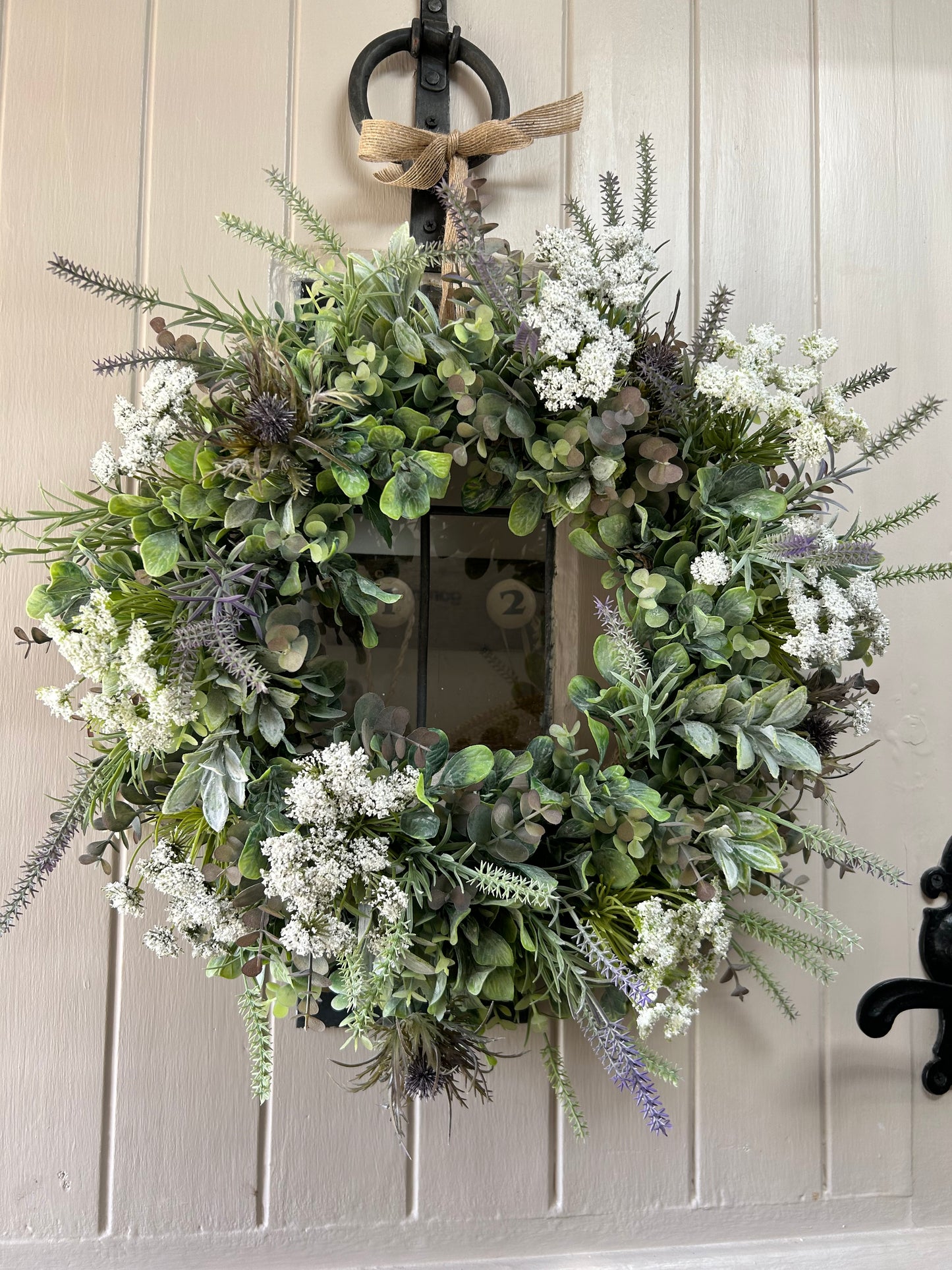 “COW PARSELY” meadow artificial wreath (FREE P&P)