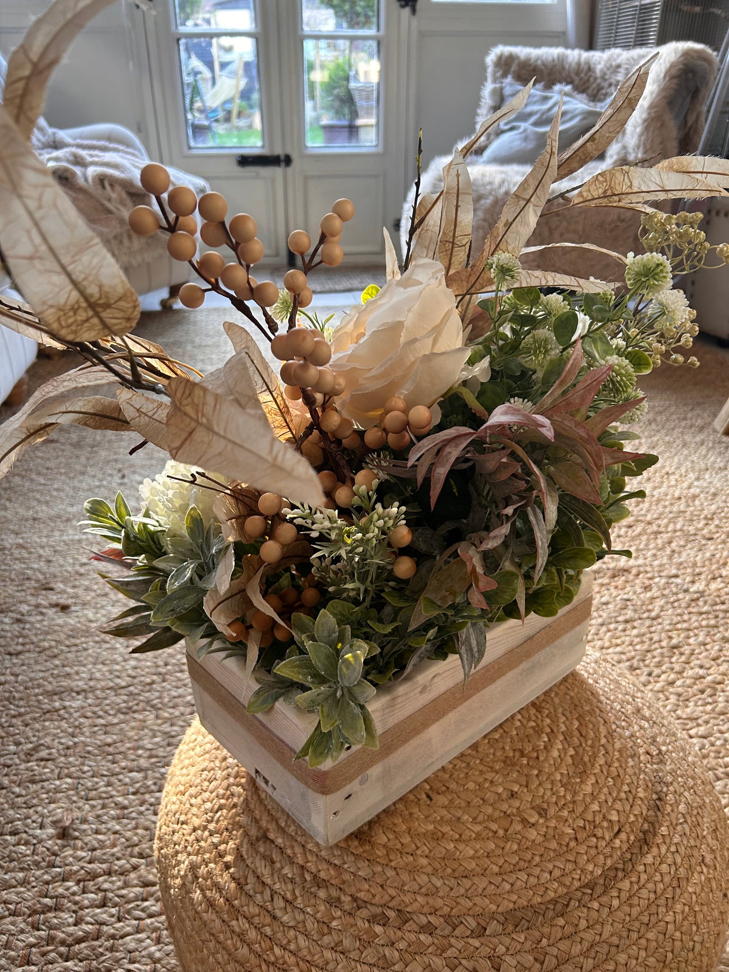 rustic  (TROUGH FLOWER BOX) FREE P&P