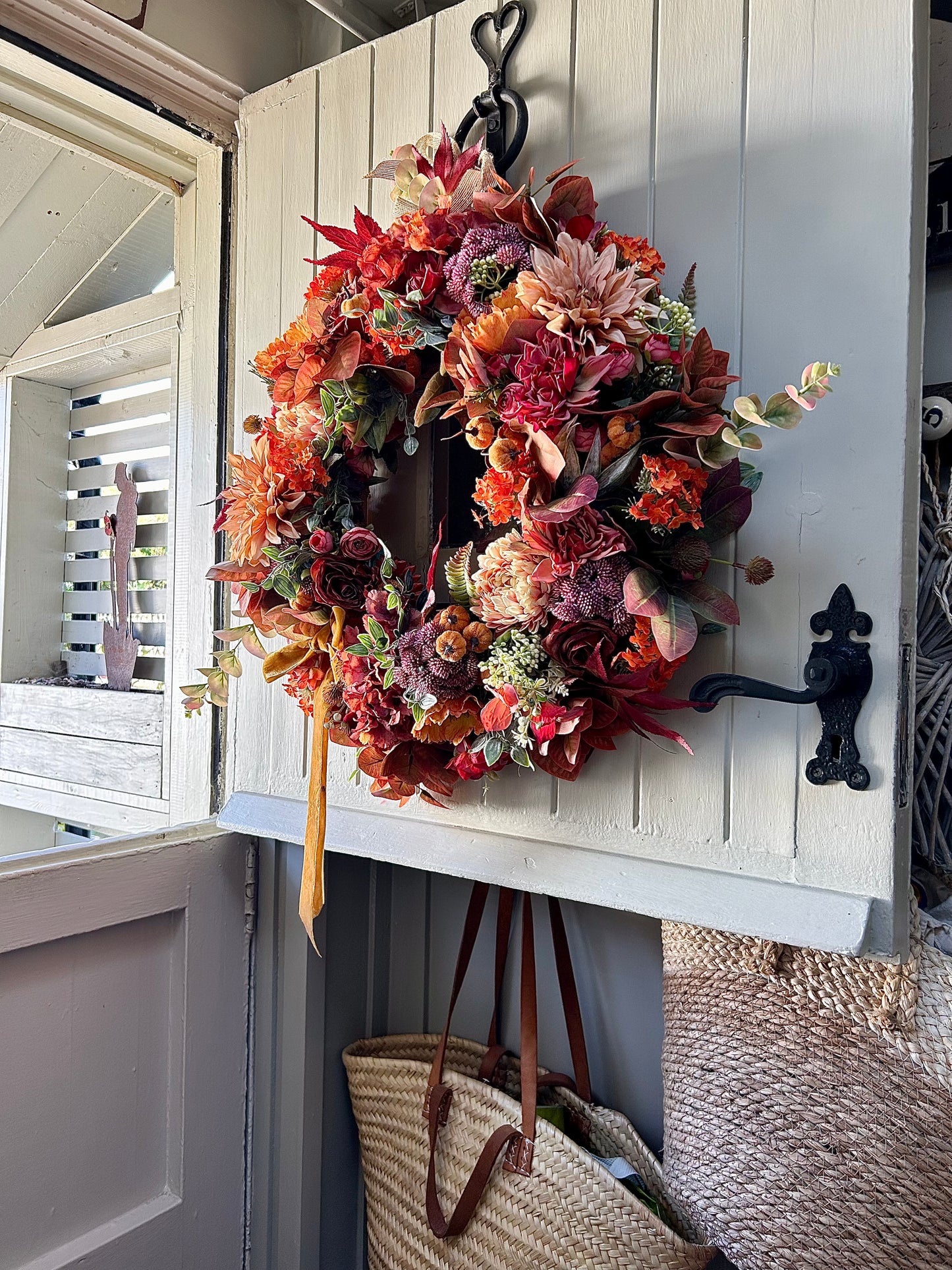 Autumn blush Winter artificial wreath (FREE P&P)