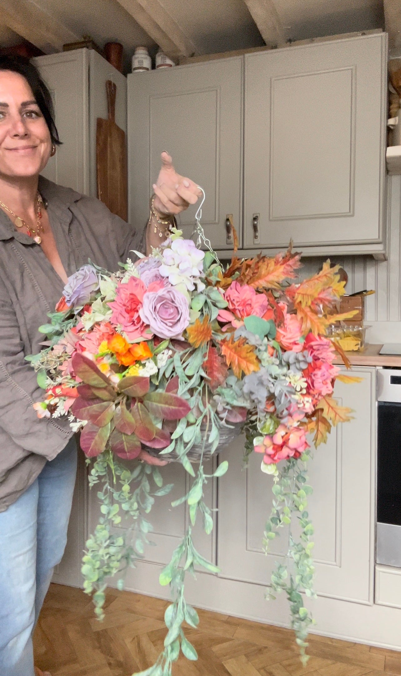 “Beryl” winter Luxury artificial hanging basket (FREE P&P)