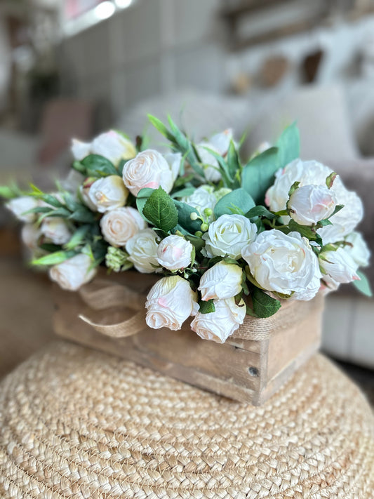 rustic dried rose  (TROUGH FLOWER BOX) FREE P&P