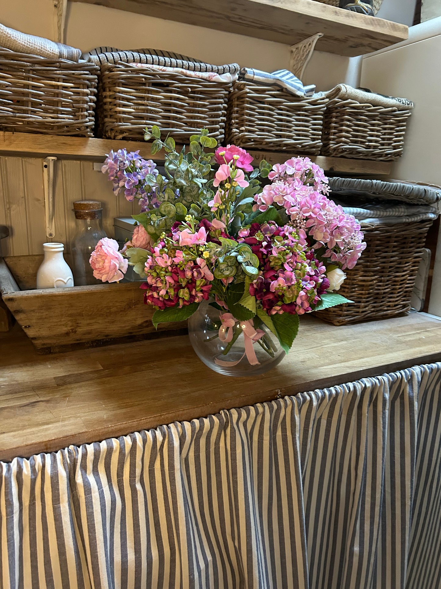 Spring summer bouquet with vase & free P&P