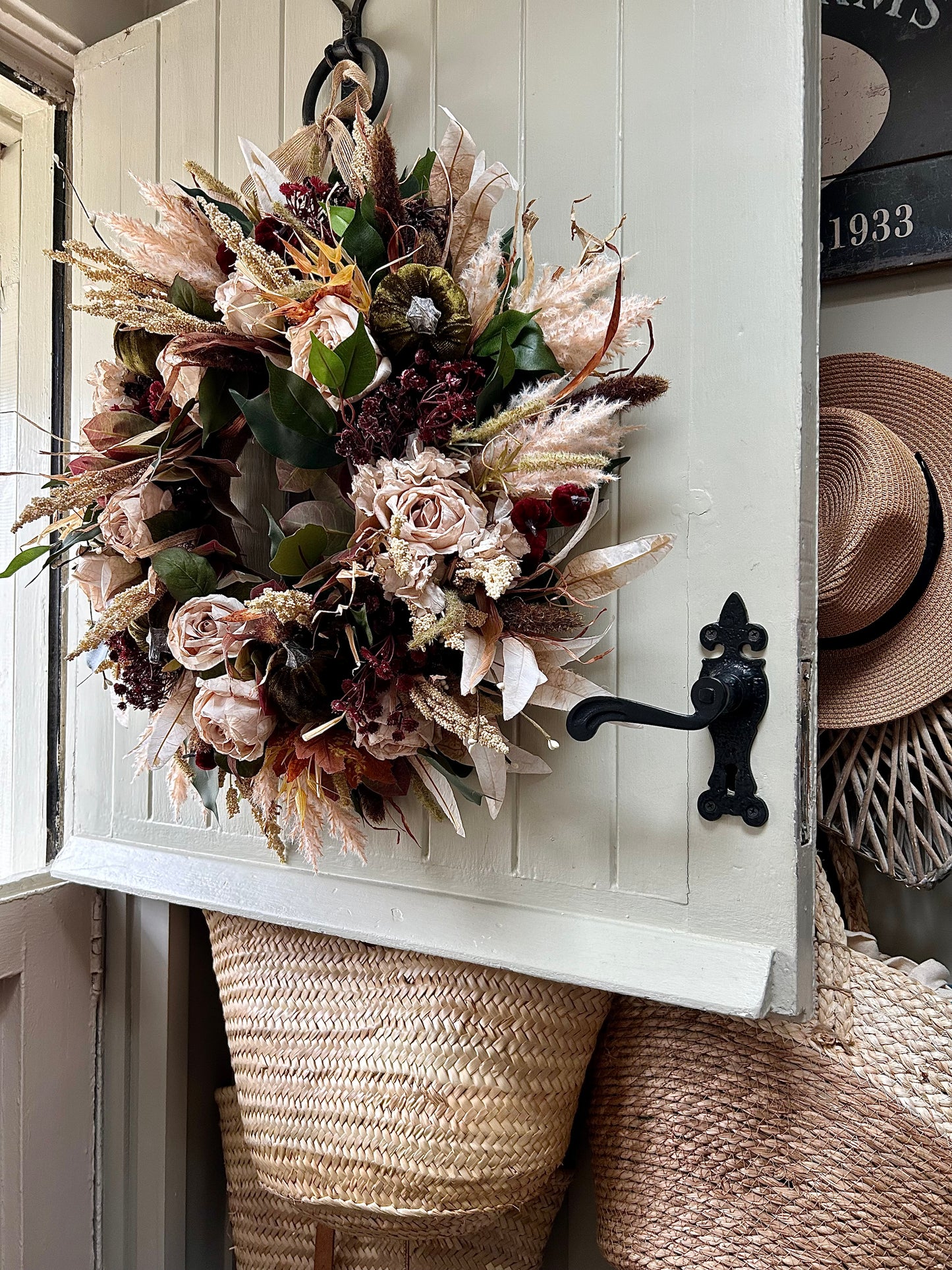 “CHERRY” autumn artificial wreath (FREE P&P)
