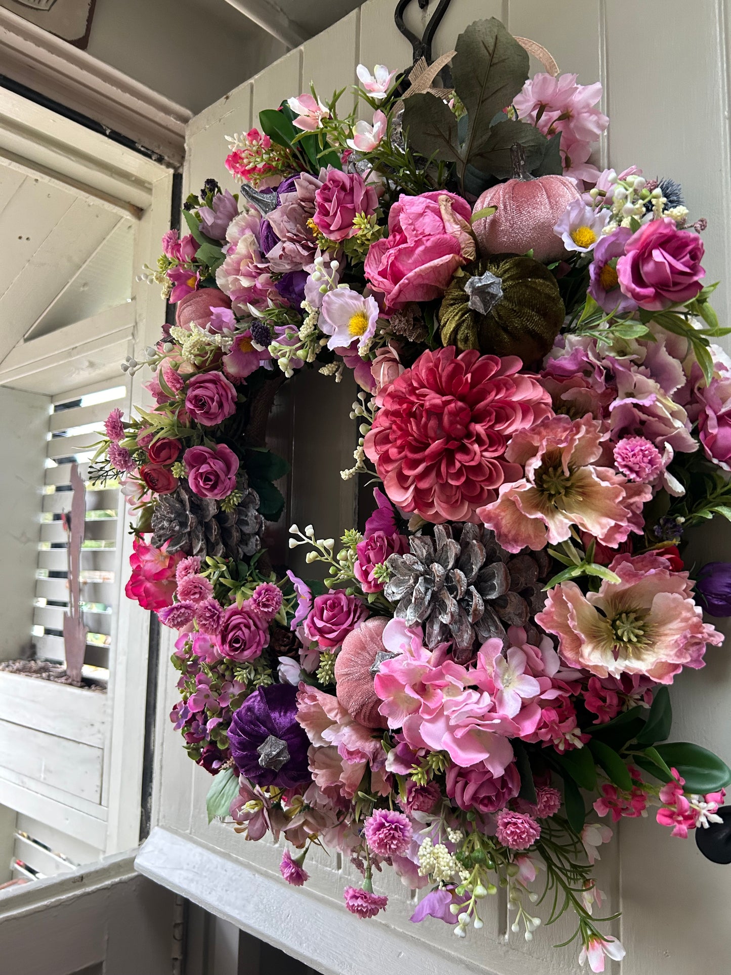 Paris Autumn ready to post artificial wreath (FREE P&P)