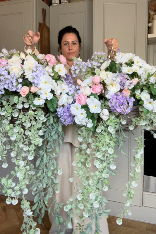 “FULL BLOOM ” Luxury artificial hanging basket (FREE P&P)