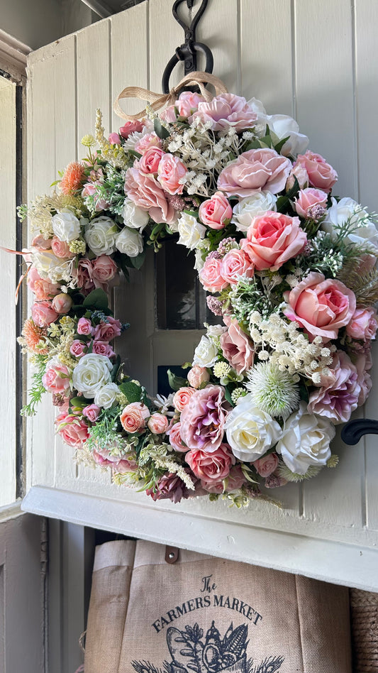“FAIRY GARDEN” faux wreath (FREE P&P)
