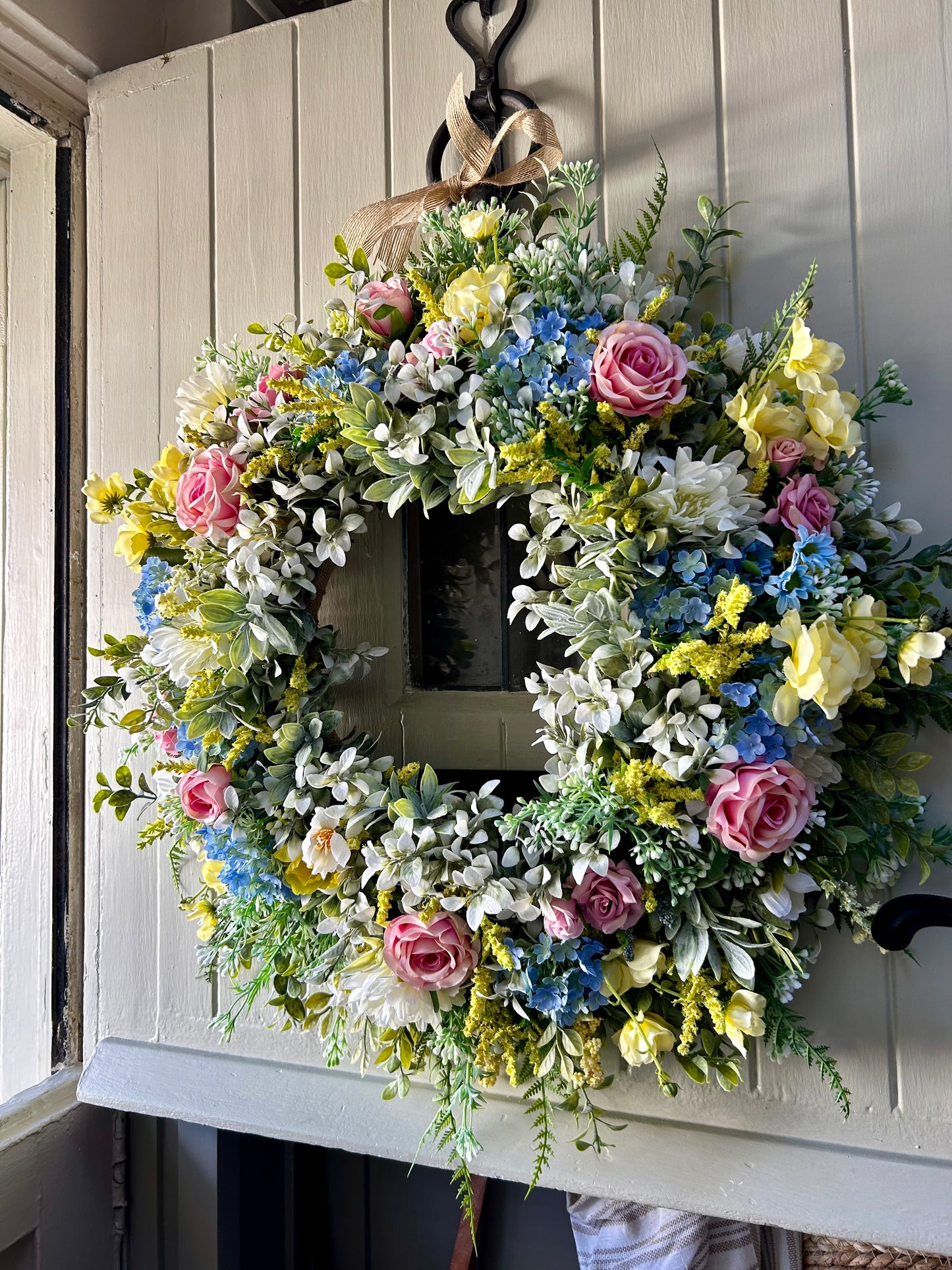 “JULIET” spring summer natural faux wreath (FREE P&P)