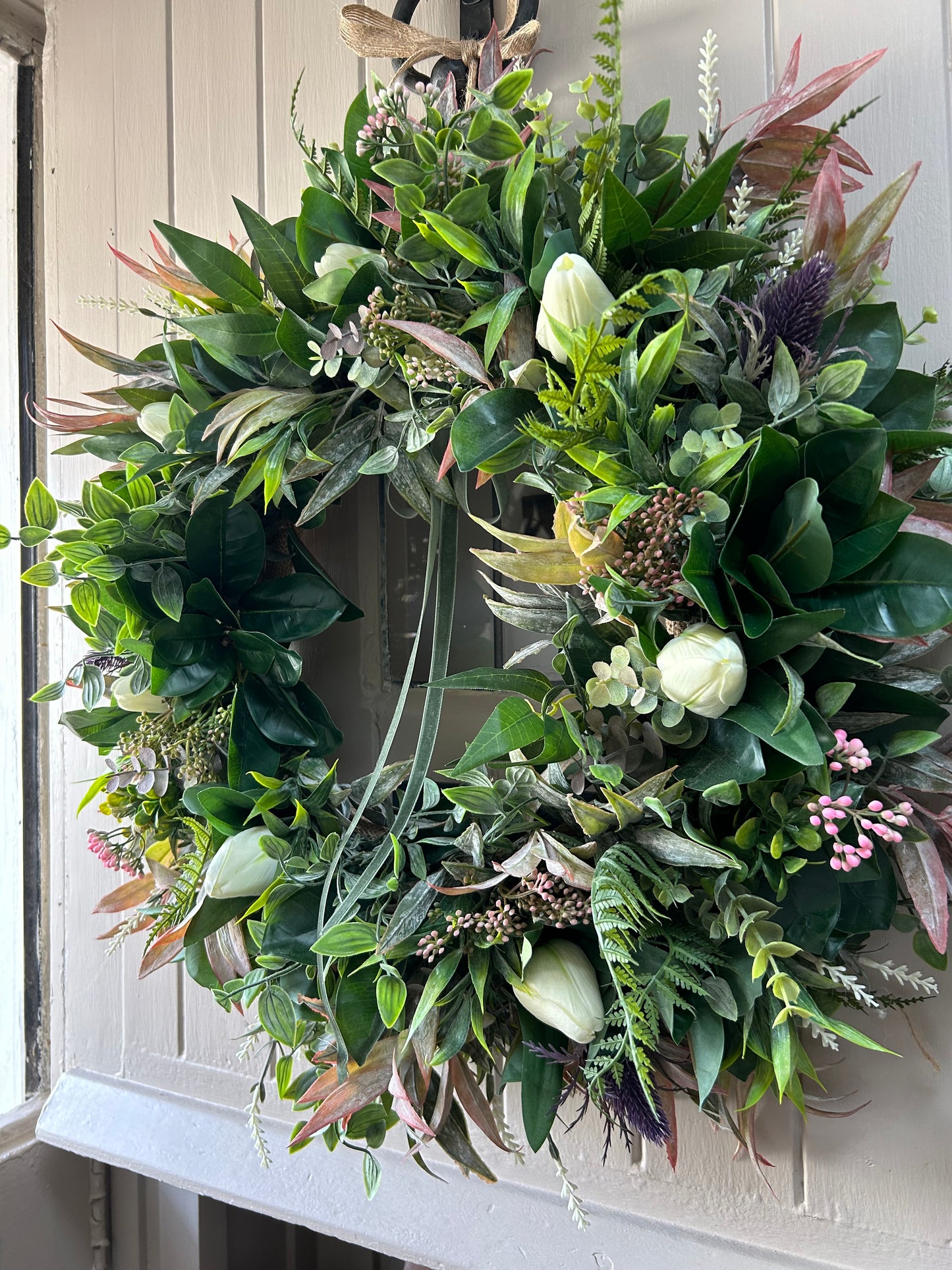 “PENNY” tulip natural faux wreath