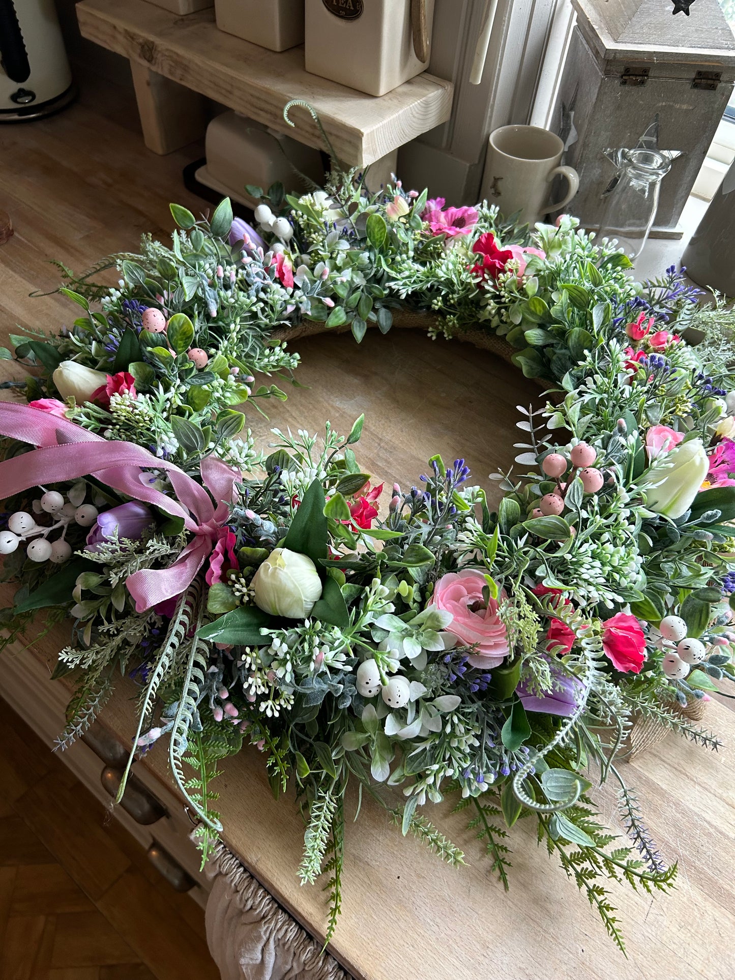 “BEATRICE” natural faux wreath (FREE P&P