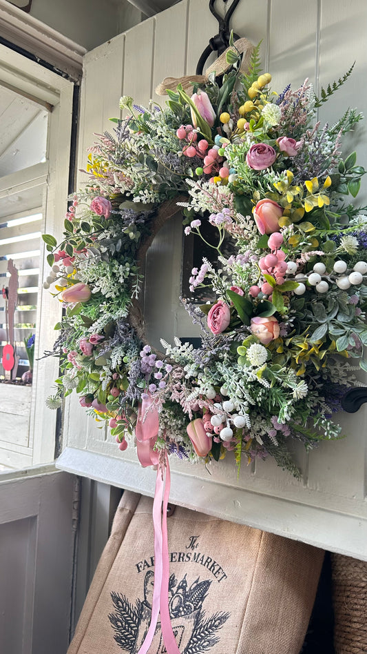 Spring surprise faux wreath (FREE P&P)