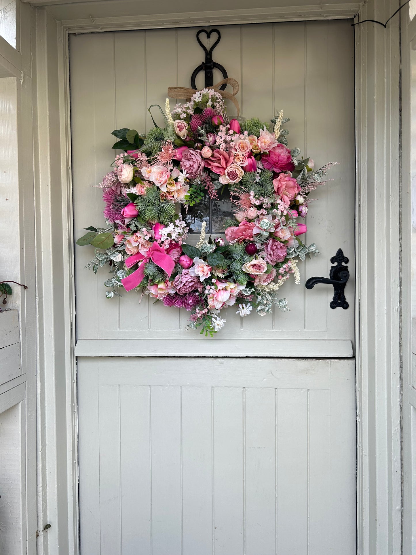 “All the pinks”new for 2025 faux wreath (FREE P&P