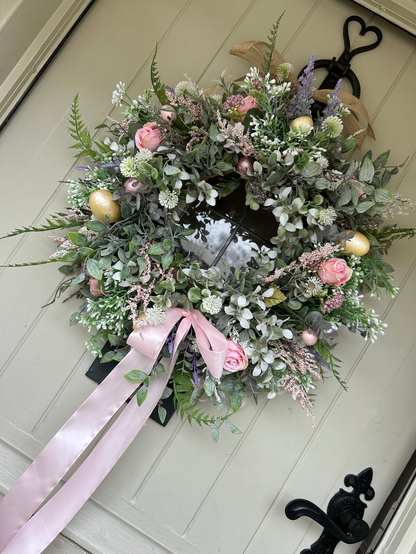 “FLO” spring/ summer faux wreath (FREE P&P